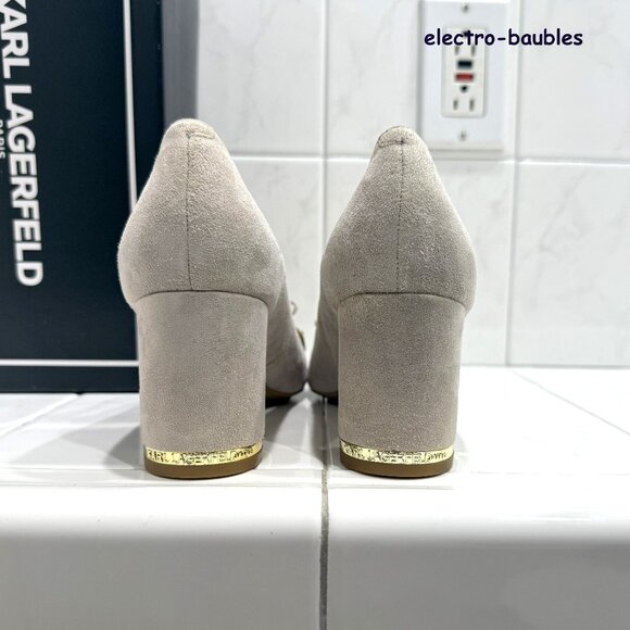 Karl Lagerfeld Paris Women's Suede "Sage" Pump in Stone Color Sz 8.5M NIB - Picture 3 of 10